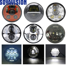 5.75" 5 3/4" LED Motorcycle Headlight Motor Black DRL For Harley Sportster 883 48 72 1200 Dyna  Motor 5 3/4 INCH led headlamp 2024 - buy cheap