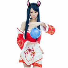 Vestido de fiesta de Halloween para mujeres adultas, conjunto de disfraz de DJ Ahri, traje de Cosplay de Navidad de cómic, 2018 2024 - compra barato