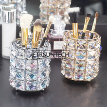 20pcs European Glitter Metal Crystal Pencil Pen Holder Brush Storage Tube Desk Organizer Stationery Container Office Accessories 2024 - buy cheap