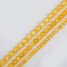 Contas de cristal amarelo aaa de alta qualidade em vidro rachado de diâmetro. 6/8/10mm para fabricação de joias de pulseira de colar diy 2024 - compre barato
