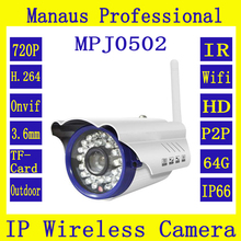 720P Waterproof WIFI Outdoor IP Camera High Quality Surveillance 3.6mm Lens IR Security Bullet Webcam Support 64GB TF Card J502b 2024 - buy cheap