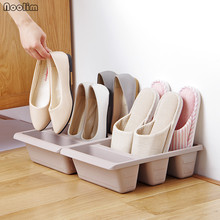 NOOLIM Plastic Shoes Storage Box Shoe Cabinet Organizer Save Space 3 Grids Shoe Storage Stand Living Room Convenient 2024 - buy cheap