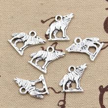 20pcs Charms Howling Wolf 15x15mm Antique Making Pendant fit,Vintage Tibetan Bronze Silver color,DIY Handmade Jewelry 2024 - buy cheap