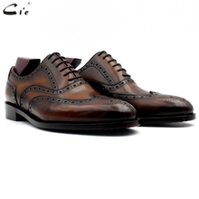 cie oxford patina brown brogues dress shoe genuine calf leather outsole men leather work shoe handmade quick delivery No. 20311 2024 - buy cheap