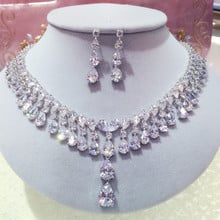 2016 Newest Luxury Brilliant Cubic Zircon Earrings Necklace Party Jewelry Sets Wedding for Women Free Shipping N-230 2024 - buy cheap