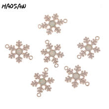 HAOSAW 2Pcs/Lot Rhodium Charm/Snowflake Opal-Effect Charm Jewelry/Micro Pave Charm/Jewelry Charm/Earring DIY Charms 2024 - buy cheap