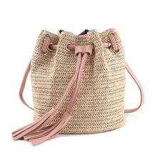 ABDB-Messenger Bag Ladies Fabric Summer Beach Bags With Tassels Weaving Crossbody Bag Women Weaving Money Bank Knitted Beach H 2024 - buy cheap