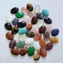 12pcs/lot Wholesale 18x25mm Assorted natural stones mixed Oval CAB CABOCHON stone beads for jewelry making 2024 - buy cheap