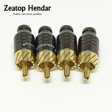 4Pcs Gold Plated Copper Paliccs RCA Plug Adapter Connector Fit 5MM Diameter RCA Cable Audio Plug 2024 - buy cheap