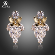 AZORA-pendientes de circonia cúbica transparente con forma de mariposa, Pendientes colgantes, Color dorado, TE0102 2024 - compra barato