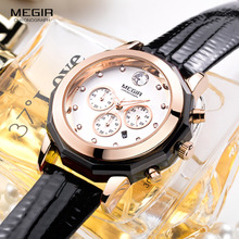 MEGIR Smart Chronograph Quartz Watches for Women Ladies 24-hour Analogue Display Waterproof Wristwatch for Woman 2042LREBK 2024 - buy cheap
