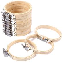 10 Psc 10cm Embroidery Hoops Round Wooden Hoops Set Adjustable Bamboo Circle Cross Stitch Hoops Ring 2024 - buy cheap