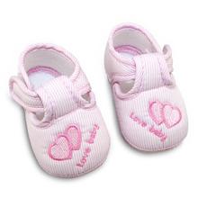 Spring Summer Autumn Baby Boys Girls Cotton Lovely Baby Shoes Solid Color Heart Pattern Comfortable Soft Sole Skid-proof 0-12M 2024 - buy cheap