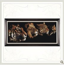 Factory Shop Cross Stitch Kit Tiger Lion Leopard Wolf Head Animal Free Shipping 2024 - buy cheap