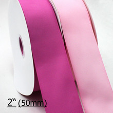 [IuBuFiGo] 2" (50mm) Plain Solid Color Grosgrain Ribbon Handmade Ribbons For Bow Decoration 100 Yards Wholesale 2024 - купить недорого