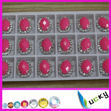 100PCS 10*14mm oval shape neon pink color KOREAN QUALITY hotfix epoxy flatback rhinestone with crystal trim 2024 - buy cheap
