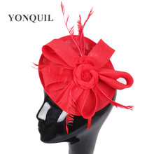 Imitation Sinamay Flower Party Hats Fascinator Hair Clips Handband Wedding Bride Hair Accessories Ladies Party Decoration SYF32 2024 - buy cheap