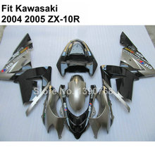 Kit de carenado de motocicleta para Kawasaki Ninja ZX10R 2004 DE PLATA 2005 carenados negro mate ZX-10R 04 05 KO22 2024 - compra barato