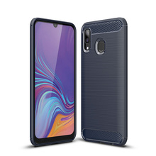 Funda de teléfono de lujo para Samsung Galaxy A50, carcasa trasera de silicona suave con textura de fibra de carbono, A10, A30, A70 2024 - compra barato