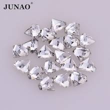 JUNAO 10x12 мм прозрачные белые кристаллы Акриловые стразы с плоской задней стороной драгоценные камни не шитье искусственные украшения для одежды 2024 - купить недорого