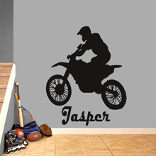 Personalized Names Wall Sticker Motorcycle Sport Man Wall Vinyl Decals Boys Room Decora Custom Name Motorbike Wall Poster AZ626 2024 - buy cheap