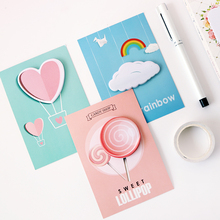1X Cute Lollipop Rainbow Love Heart Hot Air Balloon Flowers Sticky Notes Memo Pads Planner Stickers Stick Label School Supply 2024 - buy cheap