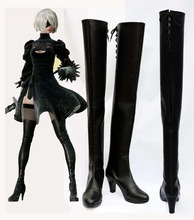 New NieR:Automata Cosplay YoRHa No. 2 Type B Shoes Black Shoes Boots For Adult Costume Custom Made 2024 - buy cheap