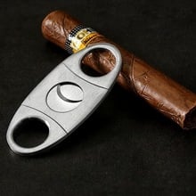 Portable cigar tobacco cutter double blade sharp tobacco knife stainless steel Cuban cigar cutter 2024 - buy cheap