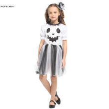 Girls White Ghost Cosplay Kid Children Halloween Hell Devil Fiend Scary Costume Carnival Purim stage play Masquerade party dress 2024 - buy cheap