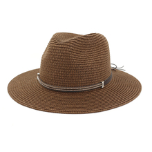 Sombrero panamá Vintage para mujer, sombrero de paja Fedora para el sol, ala ancha, visera para el sol, Jazz, 2019 2024 - compra barato