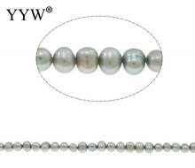Potato Cultured Freshwater Pearl Beads grey, 6-7mm, Hole:Approx 0.8mm, Sold Per Approx 14.5 Inch Strand 2024 - buy cheap