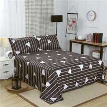 Lençol de cama queen size com fronha, lençol solteiro king size cor cinza geométrica plana conjunto para quarto adulto 2024 - compre barato