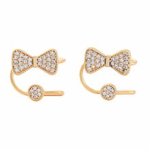 Romantic Crystal Copper Tie/Flower Clip Earrings For Women Classical Cute Charming Gift Handmade Jewelry Accessory Wholesale 2024 - buy cheap