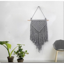 Gray Macrame Wall Art Handmade Wall Hanging Tapestry with Lace Fabrics Bohemian Hanging New Year Decoration Best Gift 2024 - buy cheap