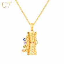 U7 Necklace Colorful CZ KUNDU Drum Pendant & Chain Gold Color Gift For Women/Men Papua New Guinea PNG Jewelry Necklaces P1156 2024 - buy cheap