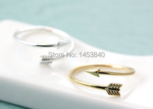Wholesale New Fashion Silver /Gold Adjustable Brass knuckle Arrow Ring Free Size Mid Finger Ring 12pcs/lot 2024 - buy cheap