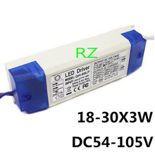 Led driver de 18-30x3w 600ma, 2 peças, fonte de led de alta potência, 40w, 50w e 60w