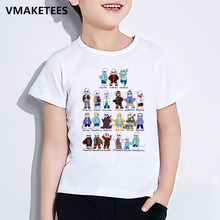 Детская летняя футболка с короткими рукавами для мальчиков и девочек, Забавная детская футболка с мультяшным принтом, HKP1751 2024 - купить недорого