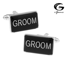 iGame Factory Price Retail Wedding Cuff Links Black Color Brass Matrial GROOM Design Free Shipping 2024 - buy cheap