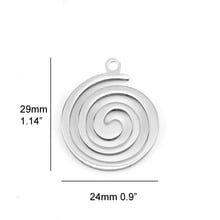 50pcs diy jewelry spiral Pendant both sides polished small Necklace Pendant for women stainless steel wholesale pendants 2024 - buy cheap