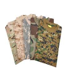 Camiseta de manga corta de combate del Ejército para hombre, camiseta de camuflaje táctico militar, camisetas de camuflaje del bosque 2024 - compra barato
