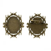 DoreenBeads Cameo Frame Setting Brooches Findings Oval Antique Bronze Cabochon Settings(Fit 25mmx18mm)Branch 3.9cmx 3.2cm,10Pcs 2024 - buy cheap