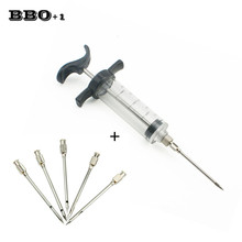 1pcs 30ML Marinade Injector 5pcs Stainless steel Marinade injector needle Set Meat Marinade Flavour Syring Cooking Injector BBQ 2024 - buy cheap