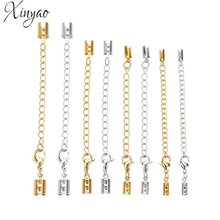 XINYAO 5Sets/lot Gold Color Stainless Steel Lobster Clasps Crimp End Cap Extender Chain Connector Diy Bracelet Jewelry Findings 2024 - buy cheap