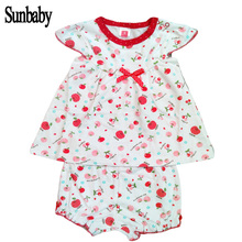 Sunbaby baby girl clothes summer Cute fruit pattern bow 2 pieces set top+pants 0-18 months Y919 2024 - buy cheap