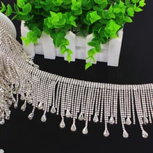 1 yarda de cadena de Metal de cristal de lujo con pedrería para cinturones de cintura de boda joyería de pelo nupcial zapatos bolsos vestidos disfraz 2024 - compra barato