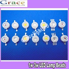 Lámpara de diodos de bombilla LED Epistar, Chip Original Real, 1W, 3W, 200lm-220lm, Blanco/rojo/amarillo/azul/Verde/RGB/UV, 30 unids/lote 2024 - compra barato