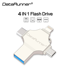 DataRunner OTG USB Flash Drive Pen Drive 16GB 32GB 64GB 128GB 4 in 1 USB3.0/iOS/Type C/Micro Usb Stick Pendrive Flash Drive 2024 - buy cheap