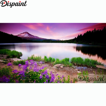 Pintura descartável completa quadrada/broca redonda 5d faça você mesmo pintura de diamante "flor lago paisagem" bordado ponto de cruz 5d decoração de casa a11247 2024 - compre barato