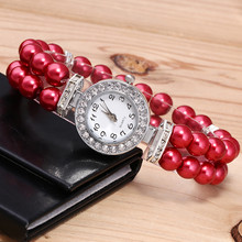 reloj mujer Fashion Women Casual Pearl String Watch Strap Quartz Wrist Rhinestone Watch women's watch lady watch zegarek damski 2024 - buy cheap